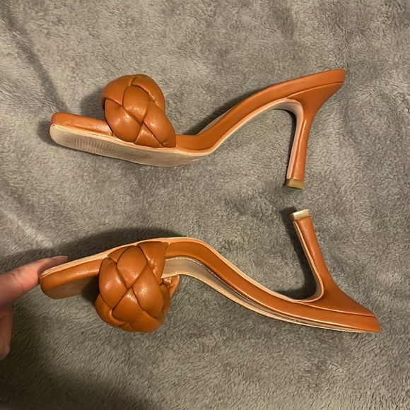 Open toe quilted mule brown - Picture 5 of 7